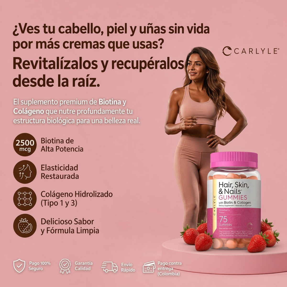 Gomitas de Biotina Carlyle | Belleza Radiante desde el Interior