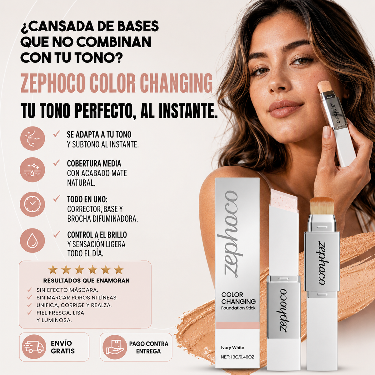 Base Mágica en Barra | Zephoco Color Changing Stick