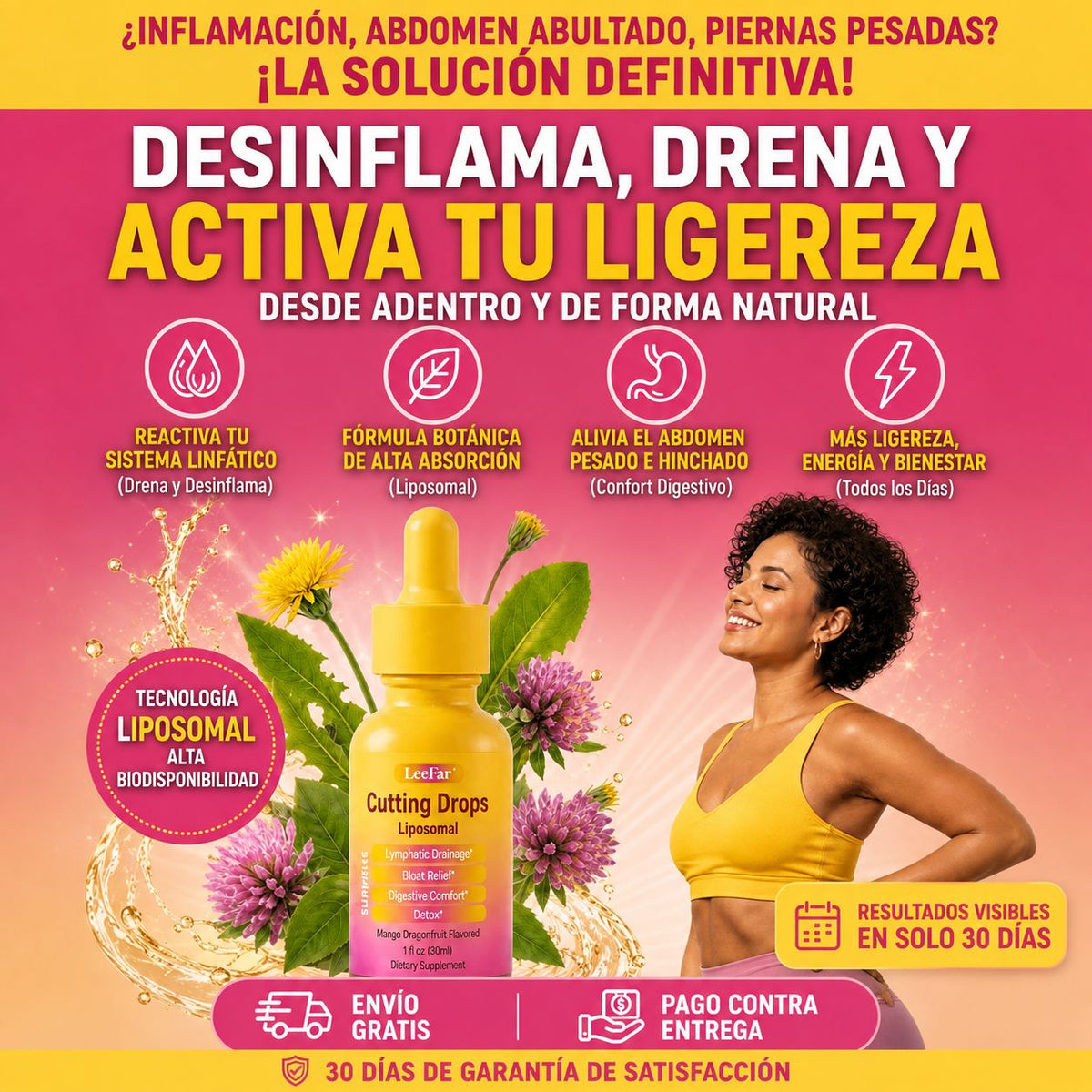 Gotas de Drenaje Linfático y Desinflamación | Cutting Drops Liposomal
