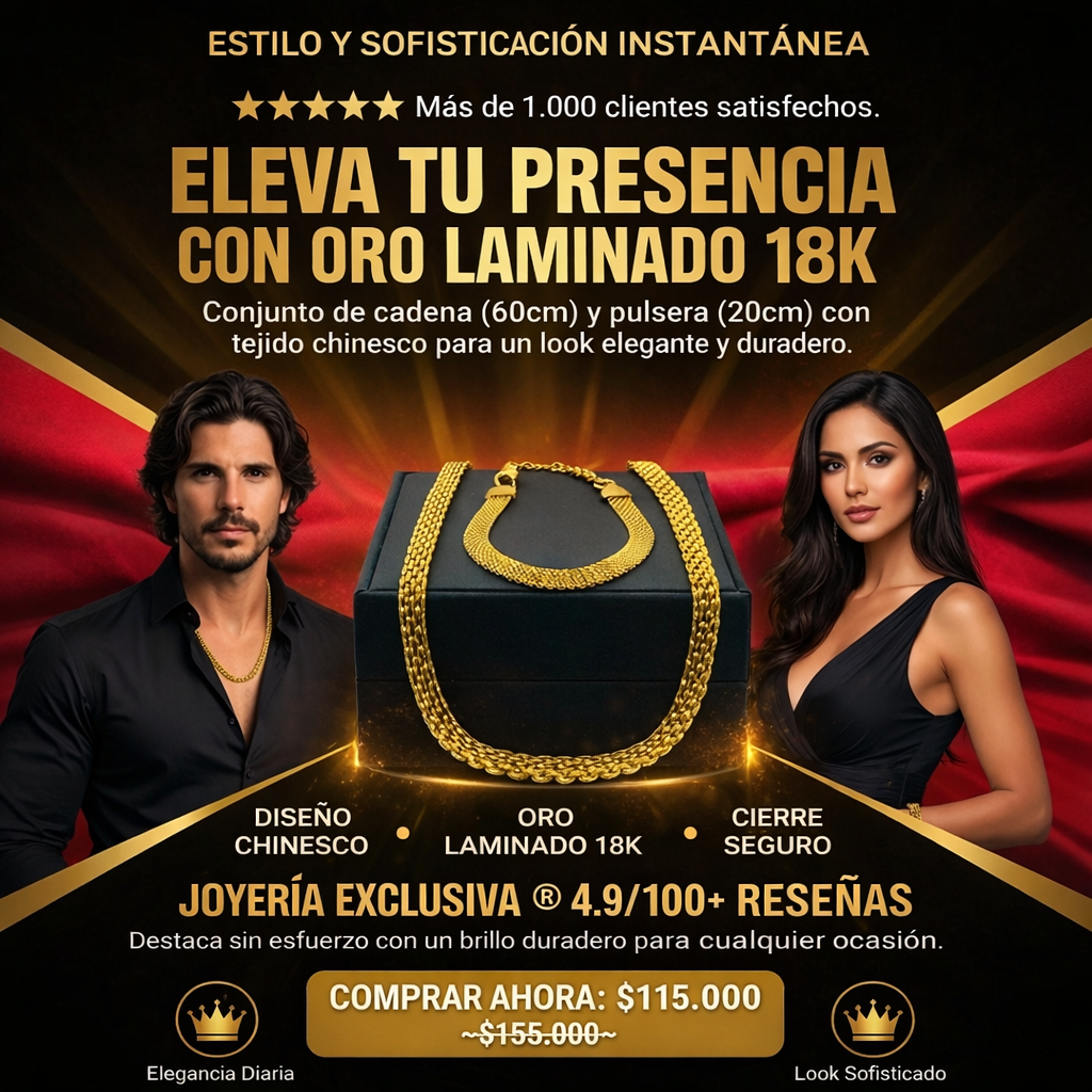 CADENA CHINESCA + PULSERA GRATIS | Eleva cualquier outfit.