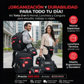 Trío maletines Totto | Morral, lonchera y canguro + llavero extraíble multiuso.